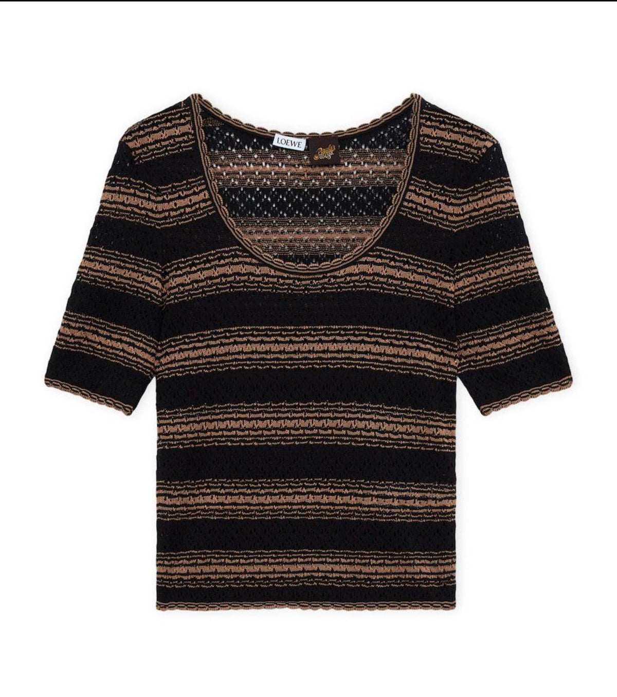 LOEWE Black x Paula's Ibiza Stripe Short-Sleeve Sweater