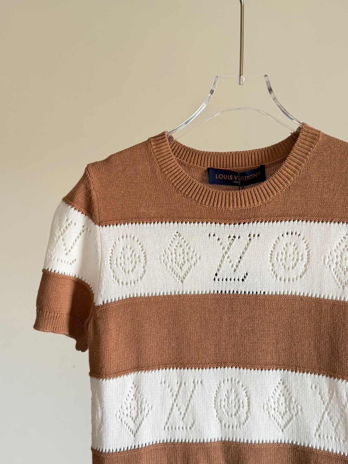 Louis Vuitton Openwork Striped Knit Top