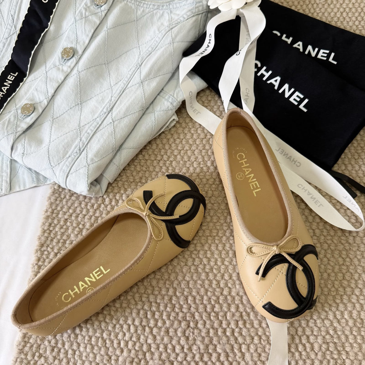 Chanel Lambskin Quilted CC Cambon Ballet