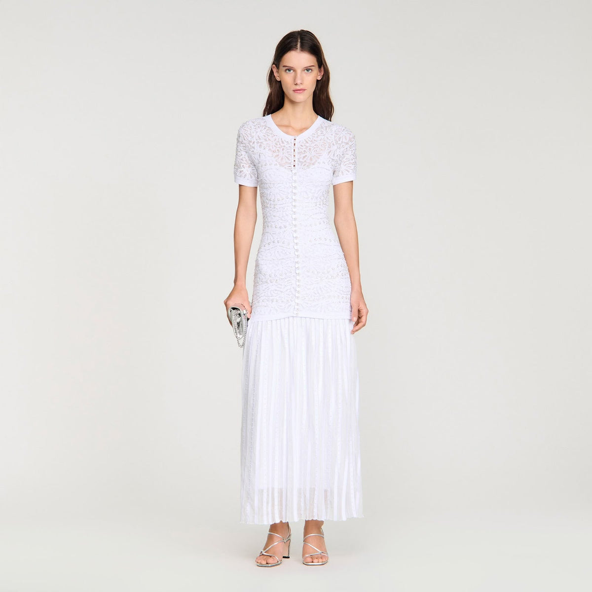 Sandro Embellished Maxi Dress in Knit