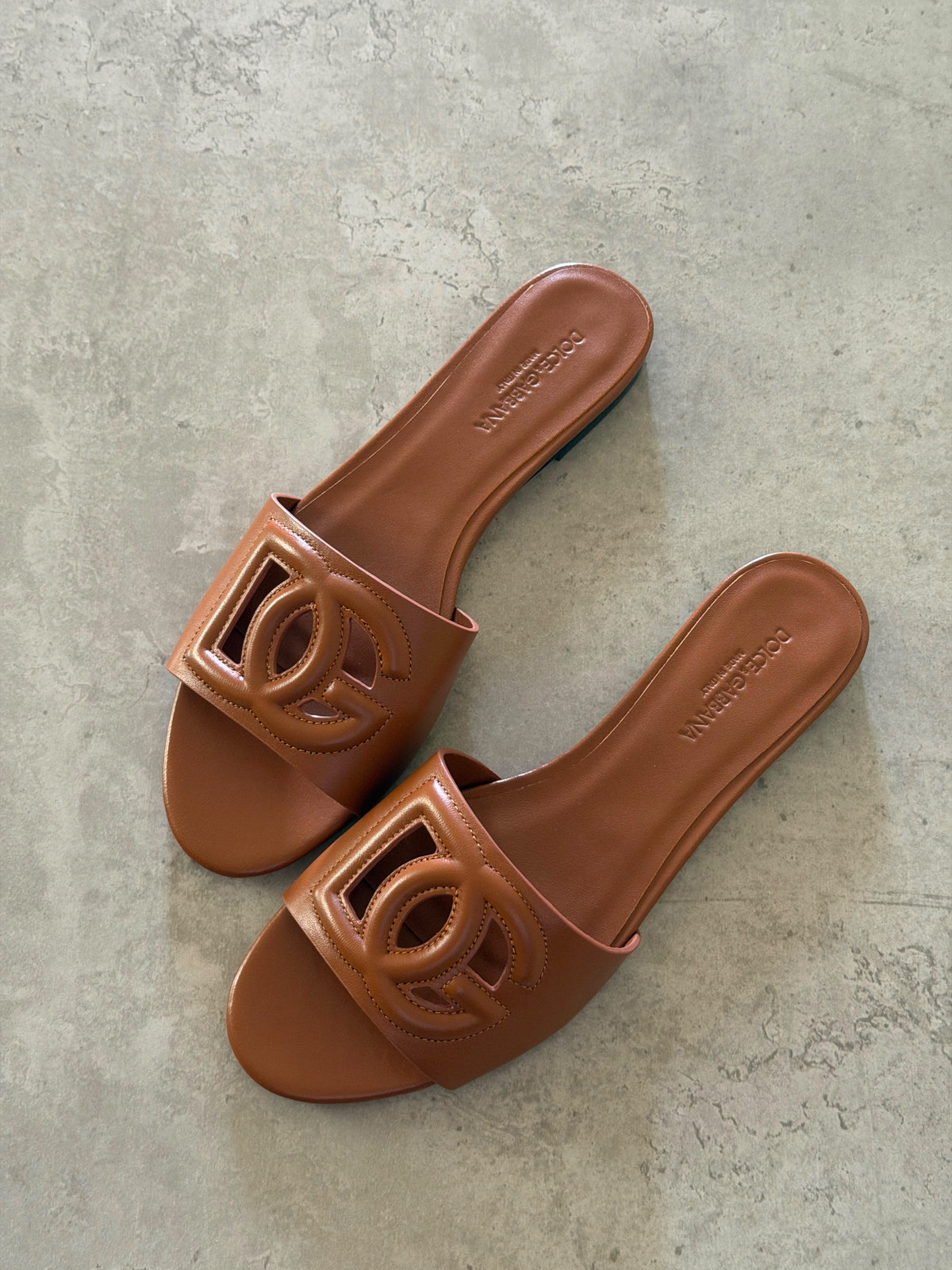 Dolce & Gabbana Bianca Leather Slides