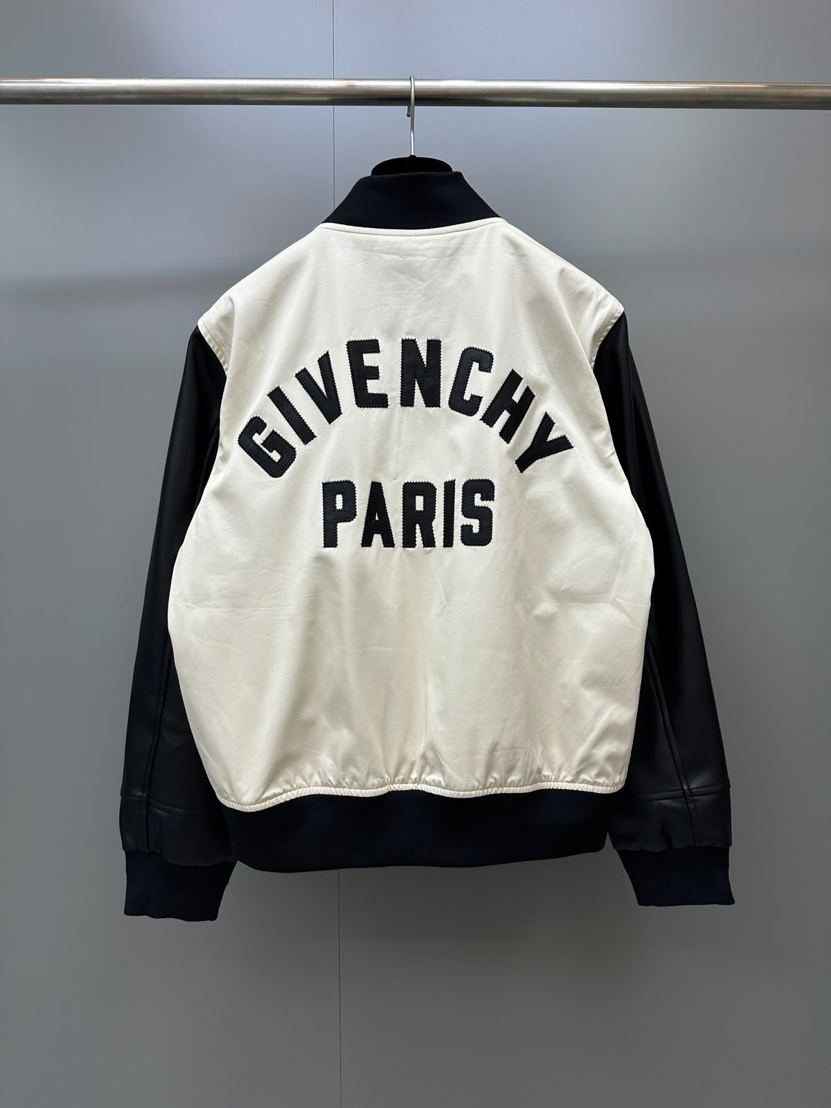 Givenchy Mix-Material Blouson with Givenchy Paris Embroidery