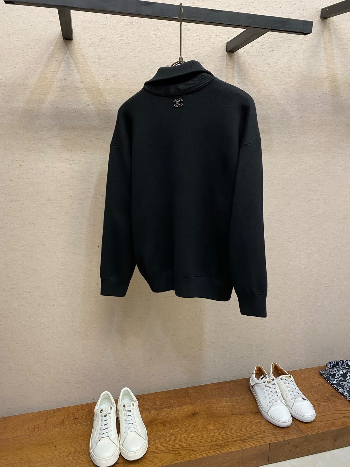 Chanel Cotton and Wool Knit Quarter-Zip Sweater