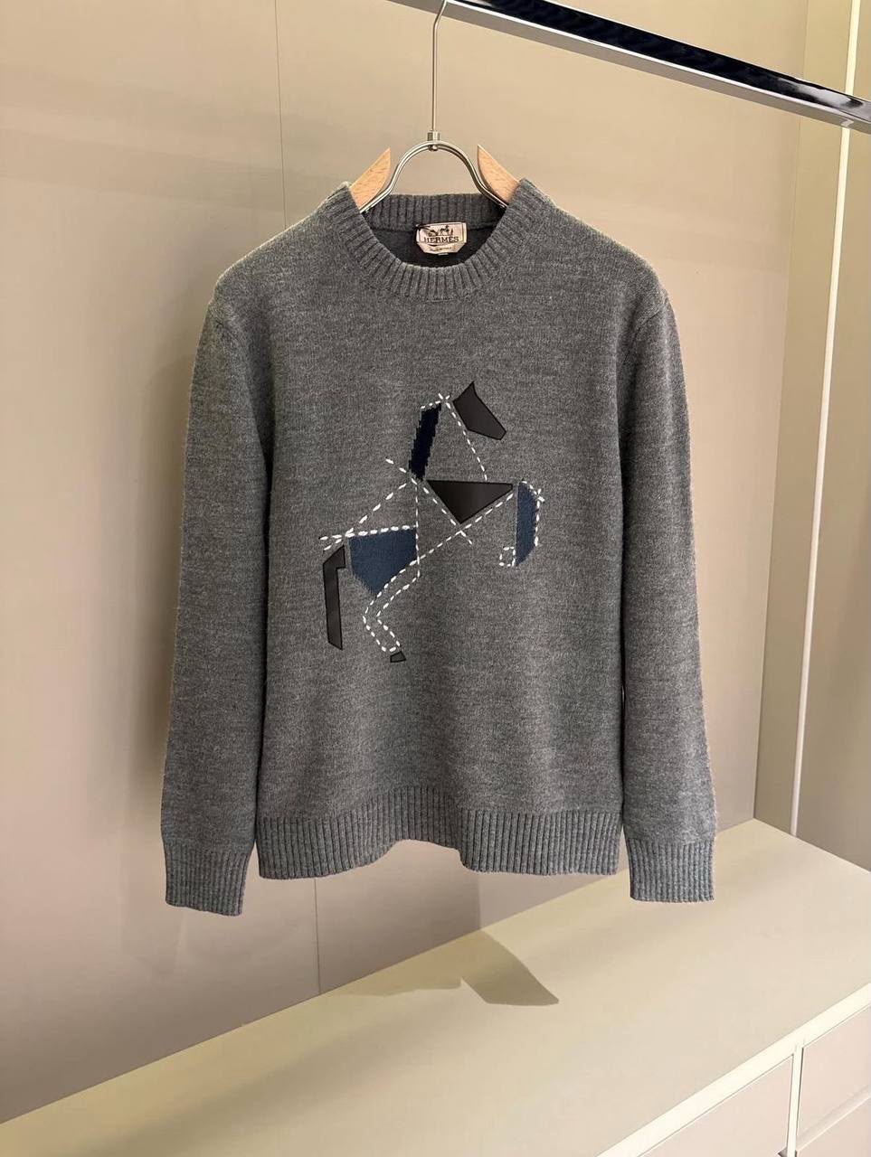 Hermes Cashmere Cheval tangram crewneck sweater
