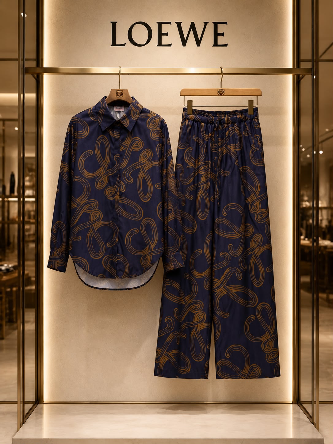 Loewe x Paula's Ibiza Anagram-Print Silk Twill Set