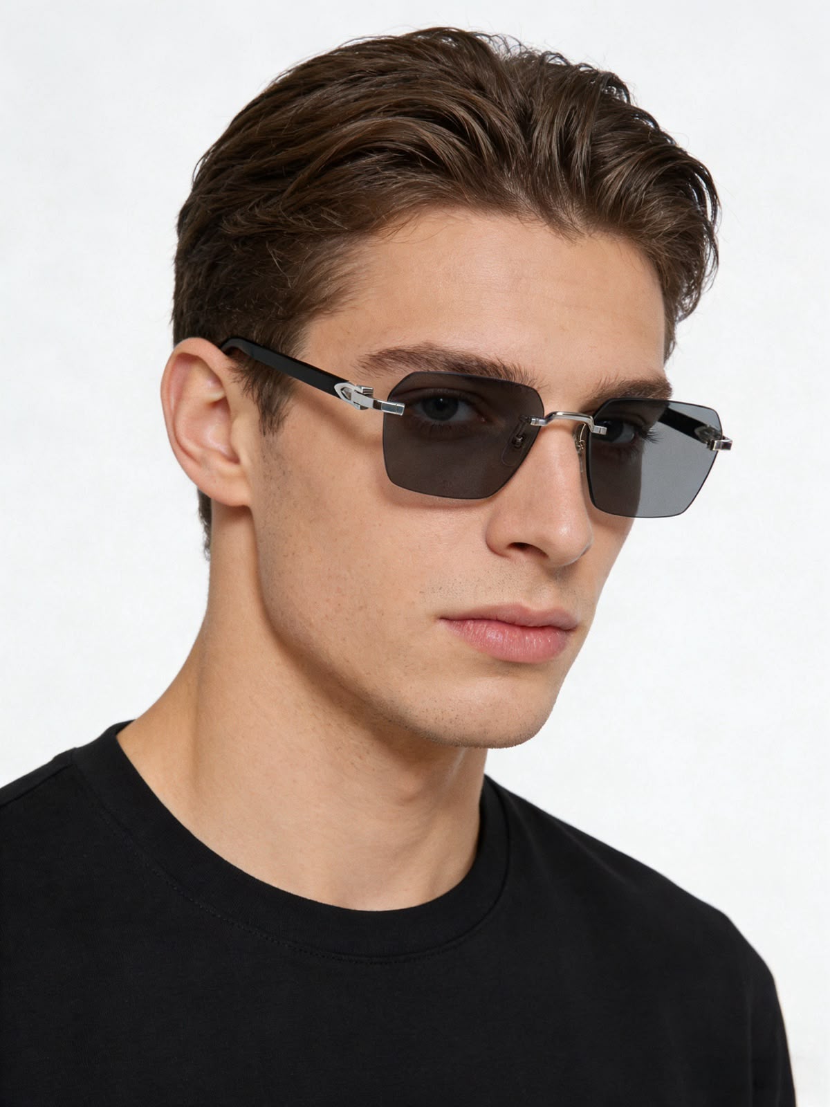 Signature C de Cartier Rimless Rectangle Sunglasses