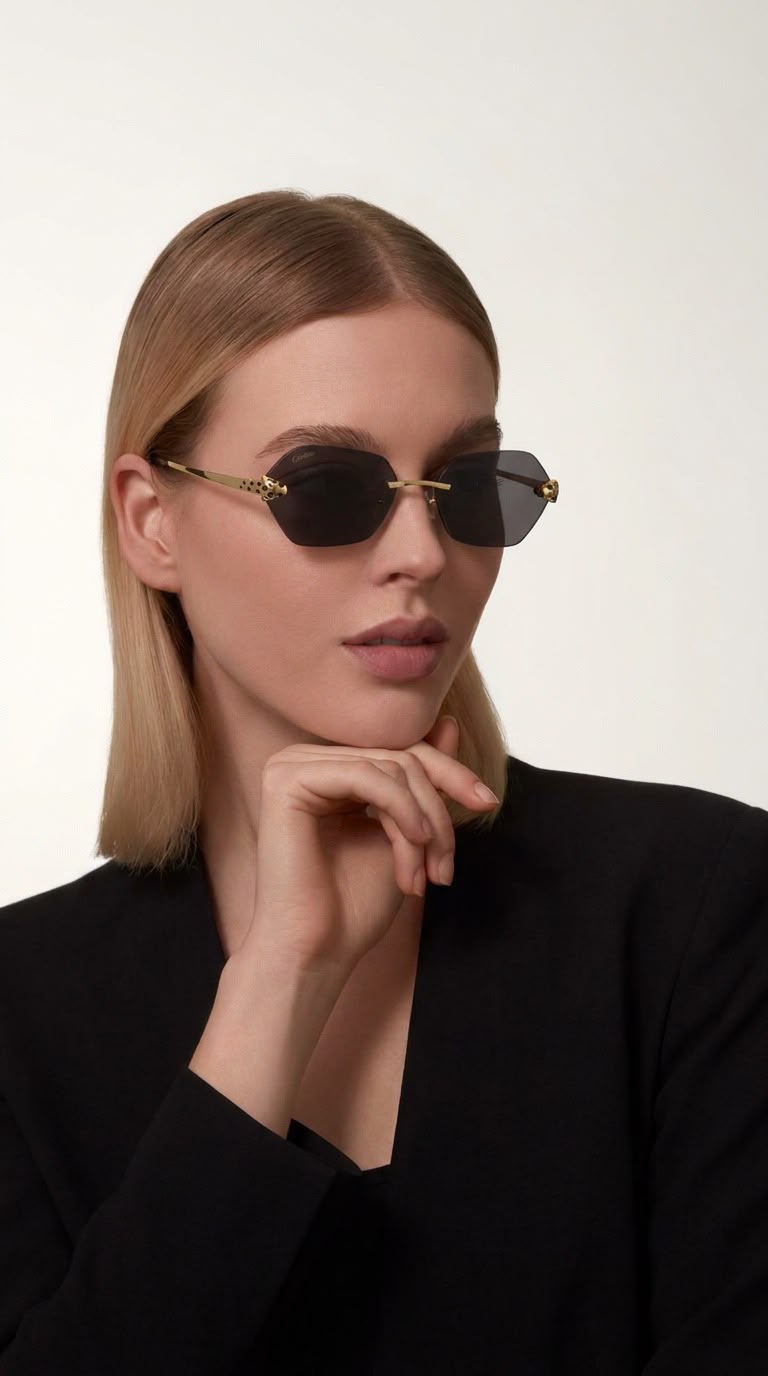 Cartier Rimless Hexagon Sunglasses