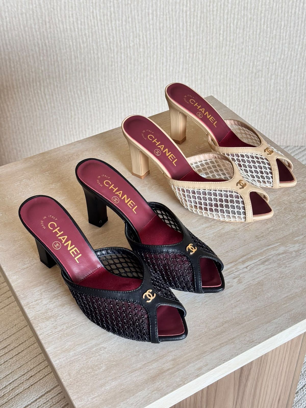 Chanel Coco Beach Mesh Mules