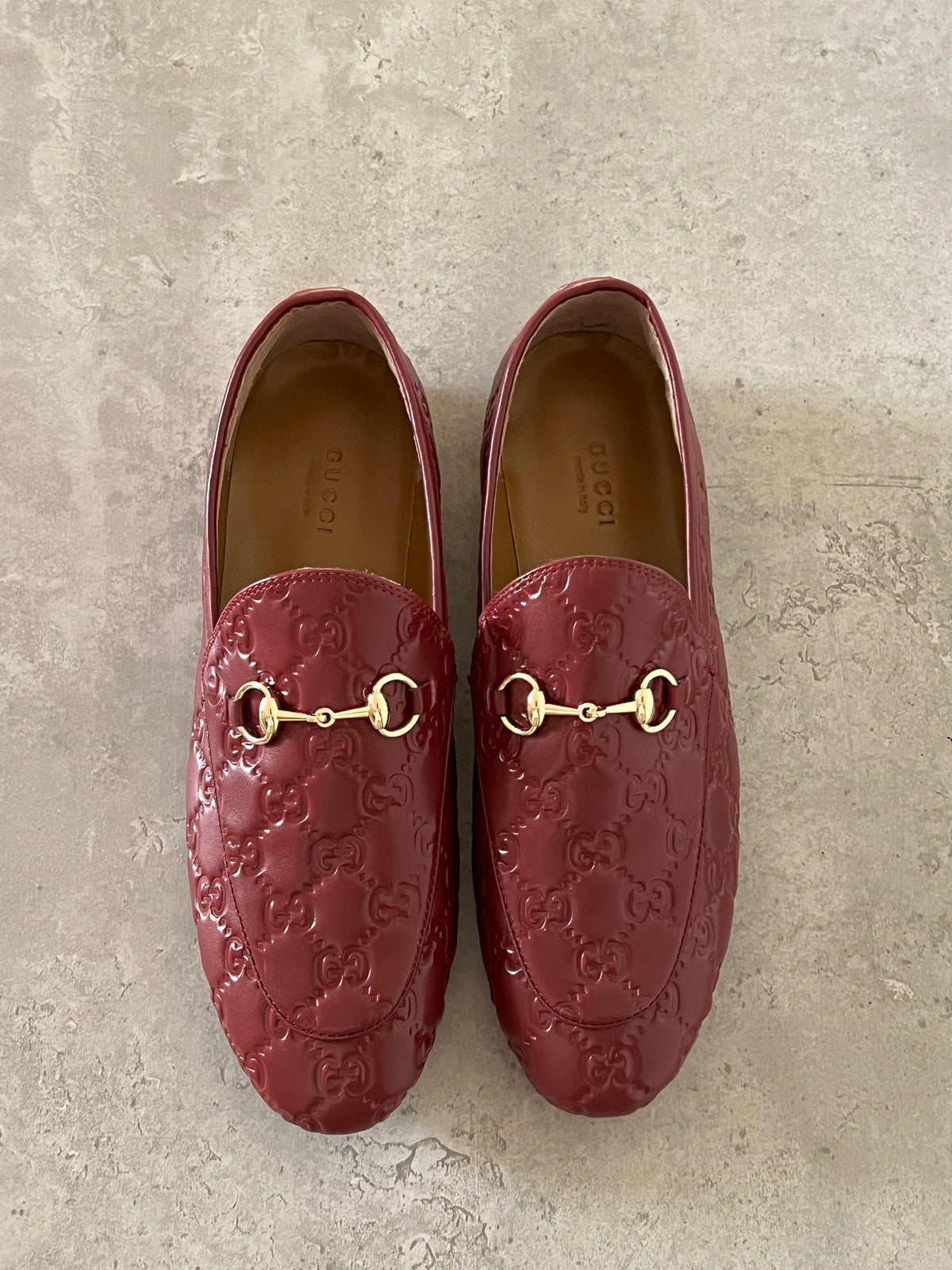 Gucci Jordaan Loafer in Rosso Ancora GG Leather