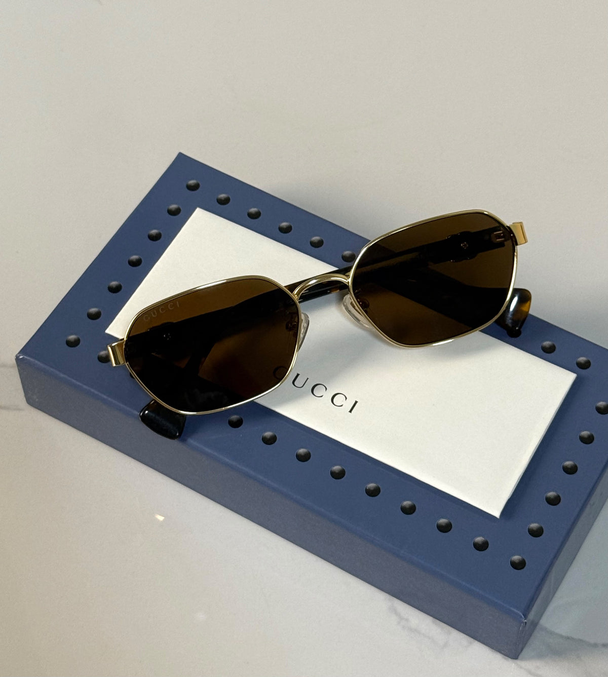 Gucci Hexagonal Metal Sunglasses