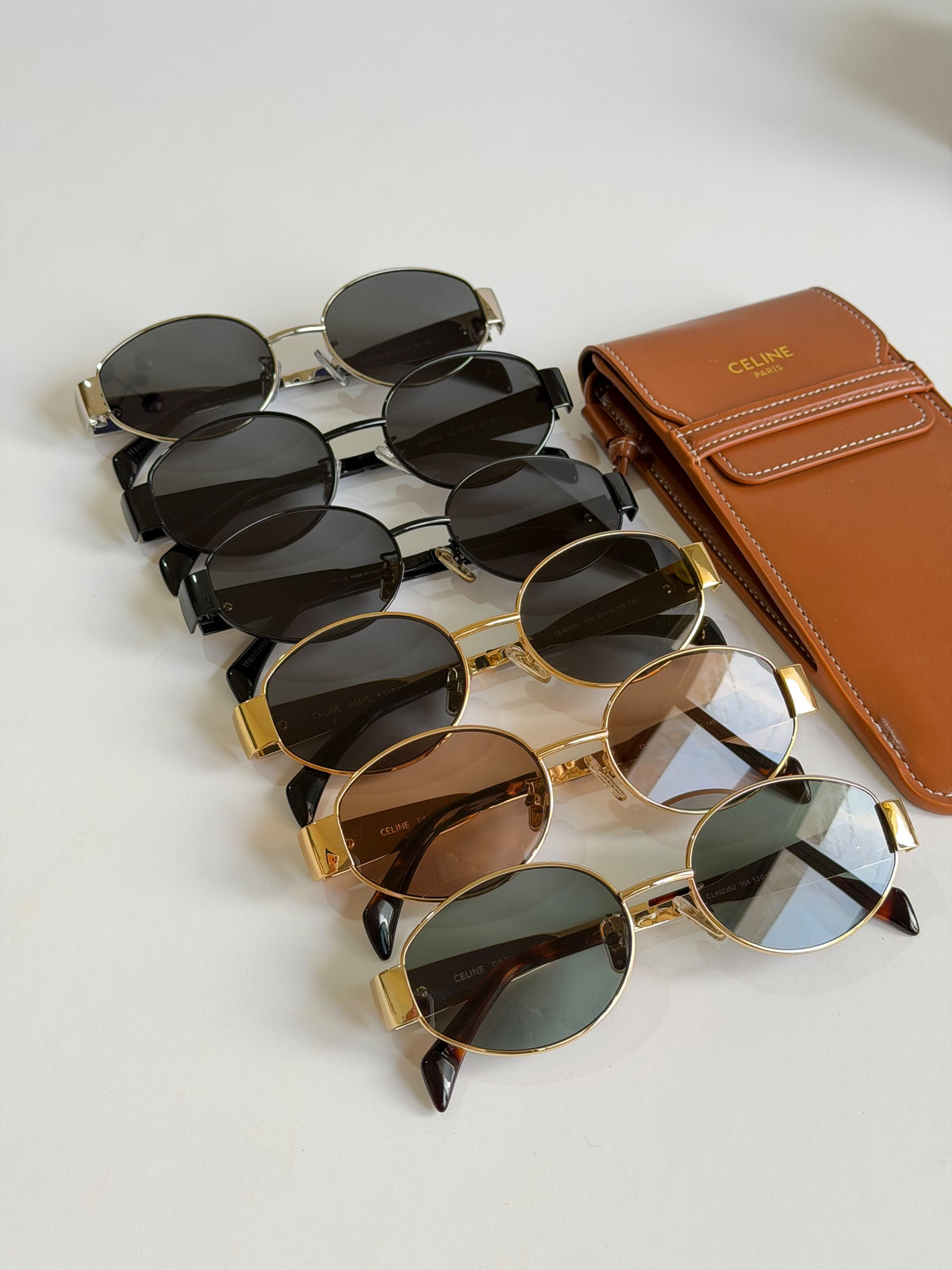 Celine Triomphe Metal Oval Sunglasses