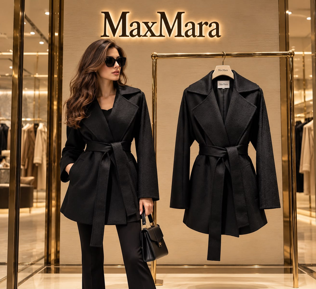 MaxMara Rialto Hooded Camel Hair Wrap Coat