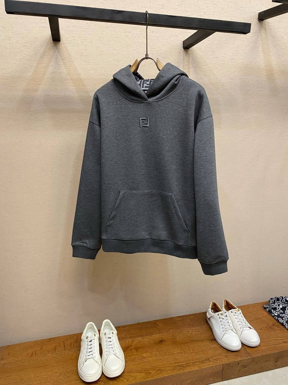 Fendi Embroidered FF Logo Hoodie